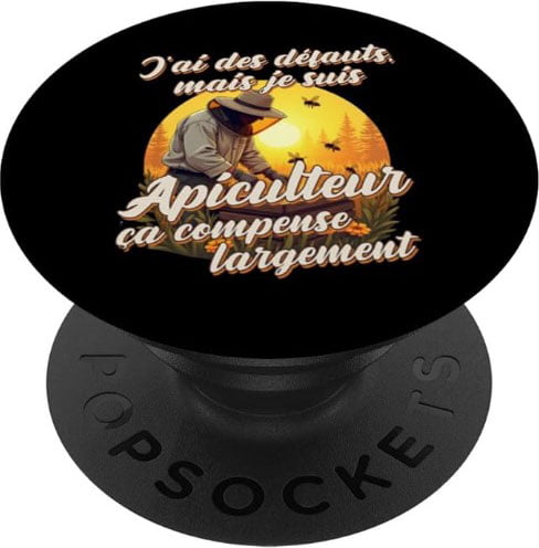 popsockets cadeau apiculteur accessoire telephone abeilles humour defauts