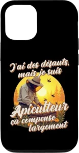 coque protection iPhone cadeau apiculteur humoristique abeilles j'ai des défauts mais je suis apiculteur ça comprense