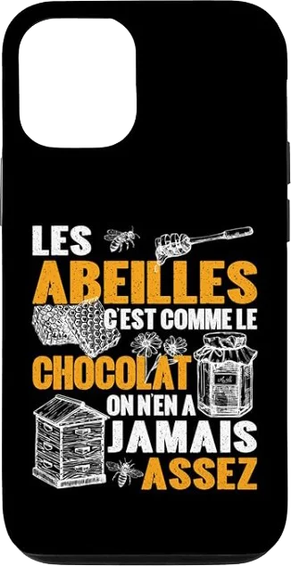 coque protection iPhone cadeau apiculteur humoristique jamais assez d'abeilles